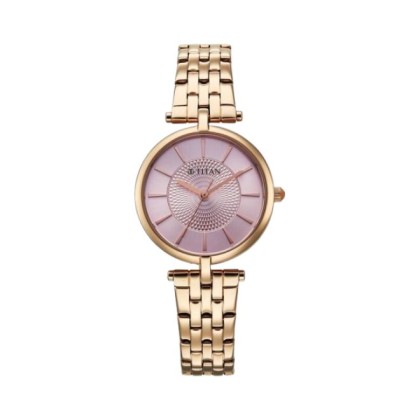 Titan Raga 95351WM01 Analog Rose Gold Metal Strap Women Watch